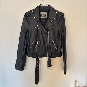 Levi’s Leather Jacket Navy